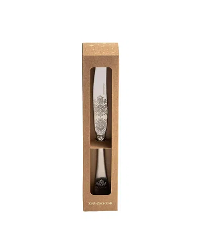 Zsa Zsa Zsu Dume Patterned Steel Dinner Knife Set Of 4, 9.06 X 0.79 X 0.12 In Silver