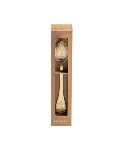 Zsa Zsa Zsu Dume Patterned Steel Dinner Spoon, Set Of 4, 9.06 X 1.57 X 0.12 In Brown