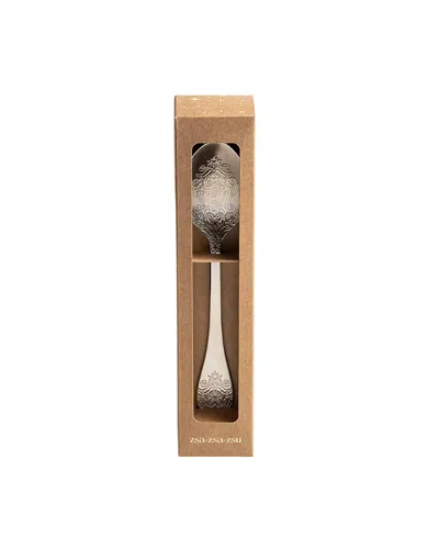 Zsa Zsa Zsu Dume Patterned Steel Dinner Spoon, Set Of 4, 9.06 X 1.57 X 0.12 In Silver