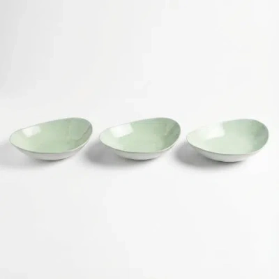 Zsa Zsa Zsu Fonte Stoneware Dessert Plate 8.6 In Set Of 3 In Green