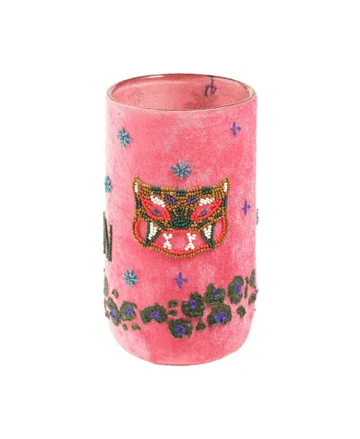 Zsa Zsa Zsu Hand Finished Vase, 3.94 X 3.94 X 7.87 In Pink