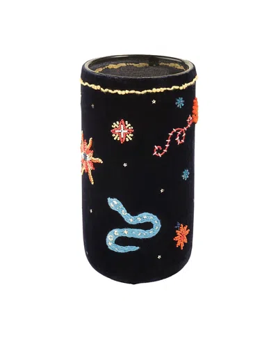 Zsa Zsa Zsu Hand Finished Vase, 5.12 X 5.12 X 9.84 In Black