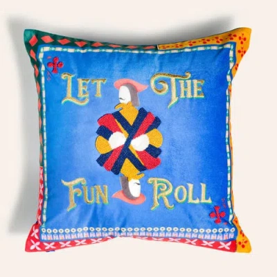 Zsa Zsa Zsu Hansi King Digital Printed Home Accent In Blue