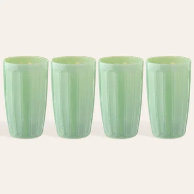 Zsa Zsa Zsu Henan Glass Soft Drink Glass 12 Oz. Set Of 4 In Green