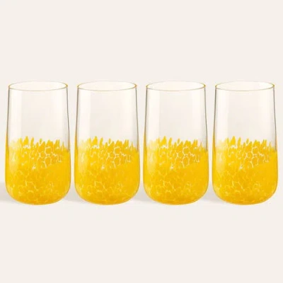 Zsa Zsa Zsu Henan Glass Soft Drink Tumbler 17 Oz. Set Of 4 In Transparent