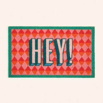 Zsa Zsa Zsu Kerala Hey Coir Doormat 18" X 30" In Pink