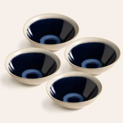 Zsa Zsa Zsu Leiria Bowl Stoneware 6 In Set Of 4 In Blue