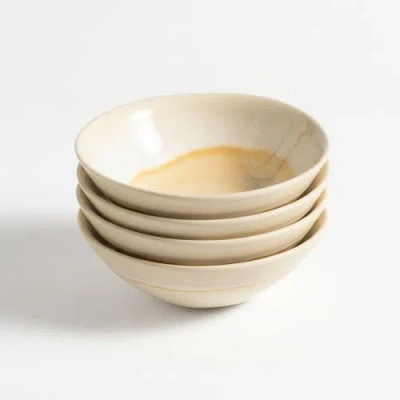 Zsa Zsa Zsu Leiria Bowl Stoneware 6 In Set Of 4 In White