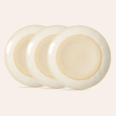 Zsa Zsa Zsu Leiria Dinner Plate Stoneware 10.6 In Set Of 3 In White