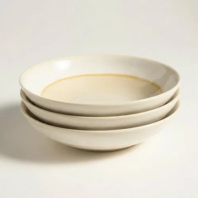 Zsa Zsa Zsu Leiria Pot Plate Stoneware 8 In Set Of 3 In White