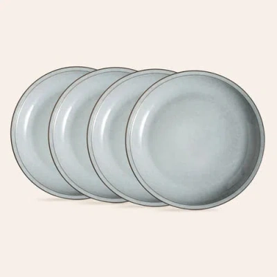 Zsa Zsa Zsu Lily Dinner Plate Stoneware 9.4 In Set Of 3 In Blue