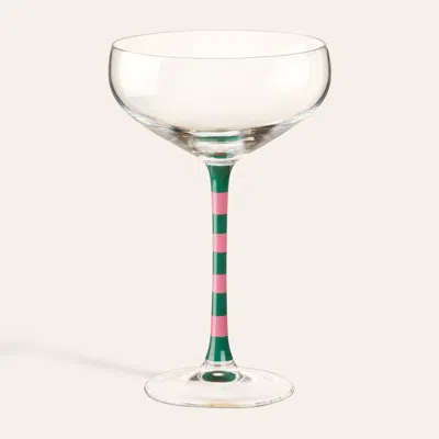 Zsa Zsa Zsu Loess Hand Painted  Glass Champagne Glass 9 Oz. In Transparent