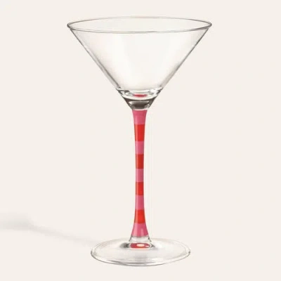 Zsa Zsa Zsu Loess Hand Painted  Glass Martini Glass 8 Oz. In Transparent