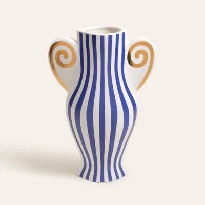 Zsa Zsa Zsu Longhu Ceramic Vase 14 In In Blue