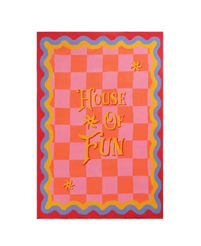 Zsa Zsa Zsu Moda Jacquard Knitted Throw Fun Blanket, 51 X 67 In Pink