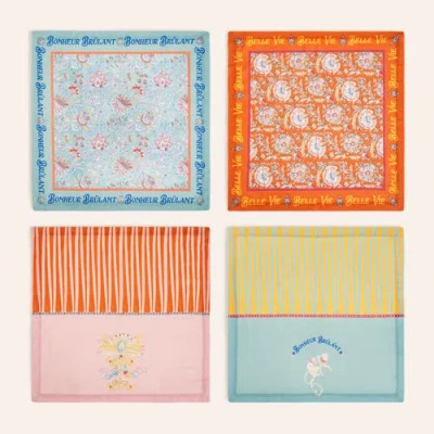 Zsa Zsa Zsu Nilufer 4-pcs Digital Printed 100% Cotton Table Line In Multi