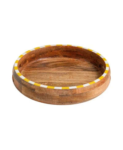 Zsa Zsa Zsu Nohar Deep Wood Tray Curated Decor In Multi