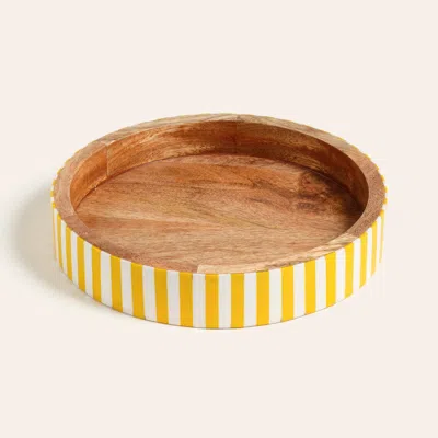 Zsa Zsa Zsu Nohar Mot Wood Tray Curated Decor In Yellow
