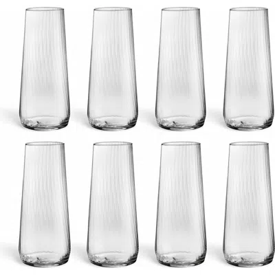 Zsa Zsa Zsu Poznan Optical Glass Soft Glass 18 Oz. Transparent Set Of 8