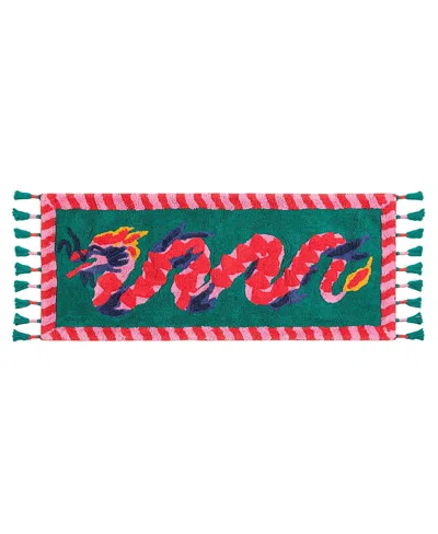 Zsa Zsa Zsu Punjab 100% Cotton Bath Mat, 20 X 27 In Green