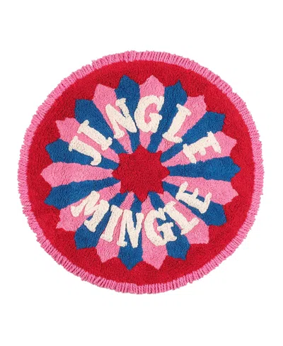 Zsa Zsa Zsu Punjab 100% Cotton Bath Mat, 28 X 28 In Pink
