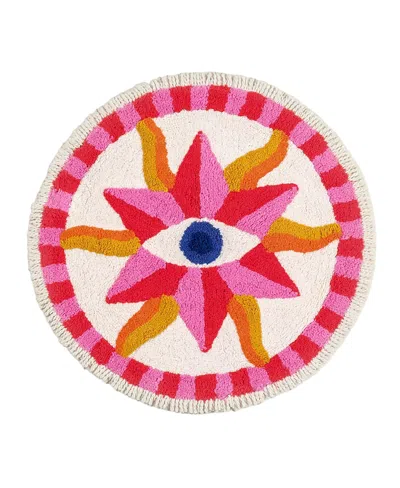 Zsa Zsa Zsu Punjab Bath Mat Eye, 28 In Pink