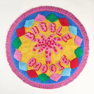 Zsa Zsa Zsu Punjab Buble 100% Cotton Bath Mat 27.5" Spa-inspired In Multi