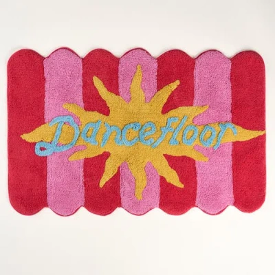 Zsa Zsa Zsu Punjab Dance Floor 100% Cotton Bath Mat 23.5" X Spa-inspired In Pink