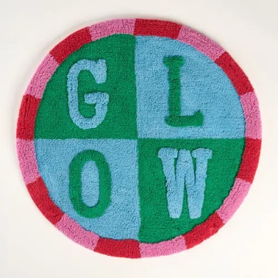 Zsa Zsa Zsu Punjab Glow 100% Cotton Bath Mat 27.5" Spa-inspired In Green
