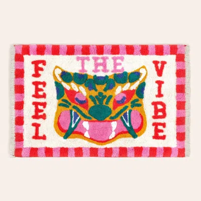 Zsa Zsa Zsu Punjab Tasseled 100% Cotton Bath Mat 24x35 In Vibe In White