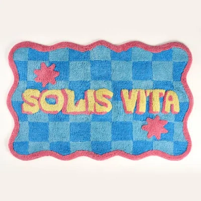 Zsa Zsa Zsu Punjab Vita 100% Cotton Bath Mat 23.5" X Spa-inspired In Blue