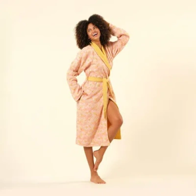 Zsa Zsa Zsu Tabea Shawl Collar Muslin Cotton Bathrobe In Multi