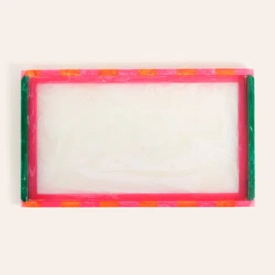 Zsa Zsa Zsu Tanda Resin Rectangle Tray Curated Decor In Multi