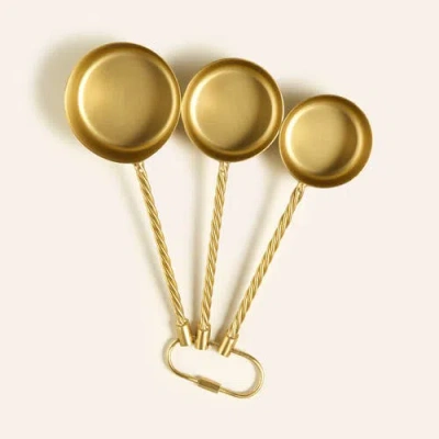 Zsa Zsa Zsu Tanda Steel Measurement Set Of 3 Pcs 8" Kitchen Essential In Gold