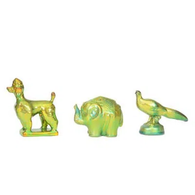 Pre-owned Zsolnay Mid-century Modern Porcelain Figurines Set, Hungary In Green