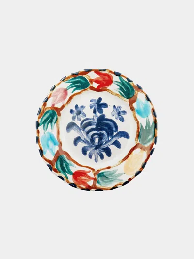 Zsuzsanna Nyul Hand-painted Ceramic Salad / Dessert Plates - 6.5in/17cm (set Of 4) In Multi