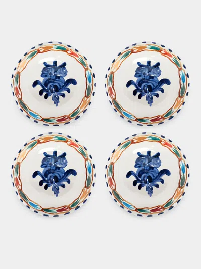 Zsuzsanna Nyul Hand-painted Ceramic Soup Bowl (set Of 4)