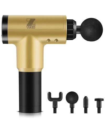 Ztech 6-speed Metallic Massage Gun With 4 Attachments In Black