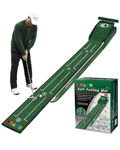 Ztech Golf Mat Putting Green Indoor & Outdoor With Ball Return & 1 Hole