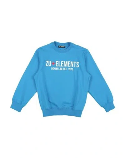 Zu+elements Man Sweatshirt Azure Size 10 Cotton, Elastane In Blue