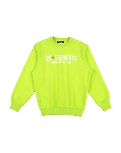 Zu+elements Man Sweatshirt Lime Green Size 10 Cotton, Elastane In Green