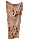 Zubi Wool Wrap In Peach Print In Multi