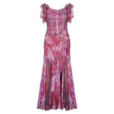Pre-owned Zuhair Murad 2004  Runway Haute Couture Pink And Purple Beaded Dress