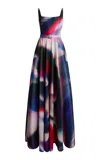 Zuhair Murad Aurora Printed Mikado Gown