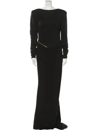 Pre-owned Zuhair Murad Bateau Neckline Long Dress In Black