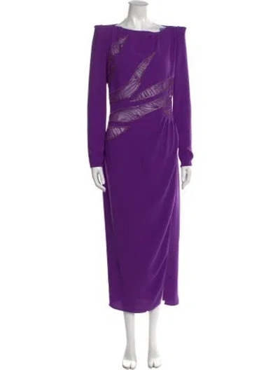 Pre-owned Zuhair Murad Bateau Neckline Long Dress W/ Tags In Purple