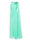 Zuhair Murad Bead-embellished Chiffon Gown In 绿色