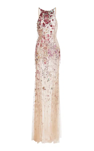 Zuhair Murad Bead Embroidered Maxi Dress In Multi