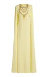 Zuhair Murad Beaded Cady Kaftan In Yellow