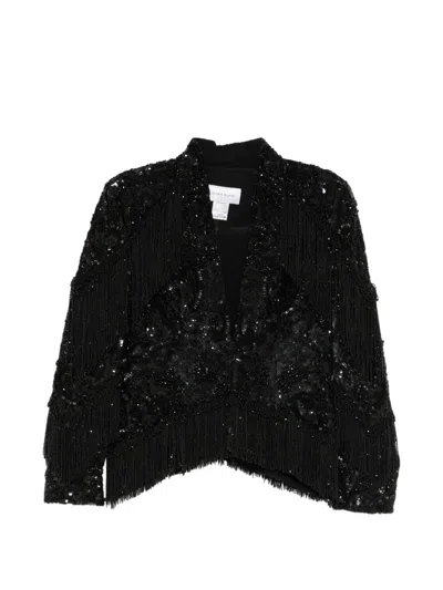 Zuhair Murad Beaded Fringed Jacket In Black